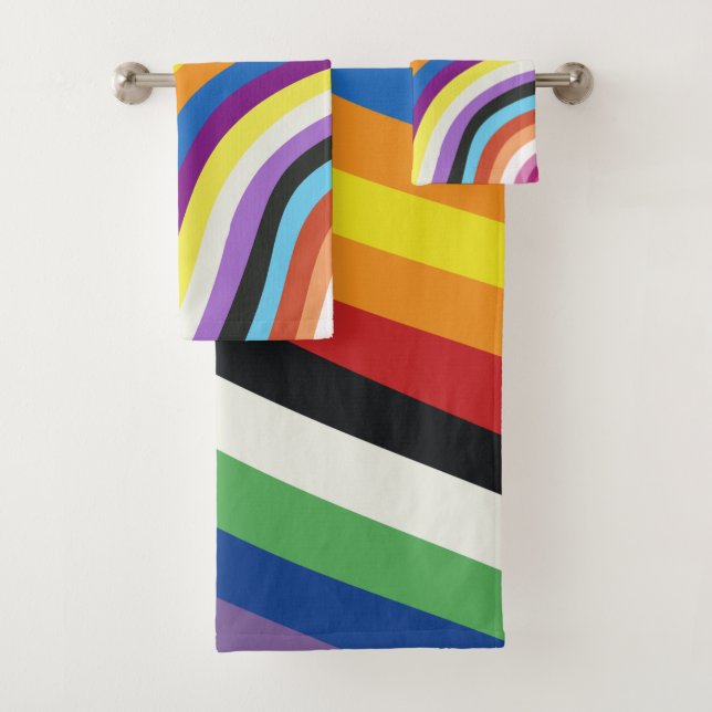 Pride Flag Colourful Stripes Pattern Bath Towel Se (Insitu)
