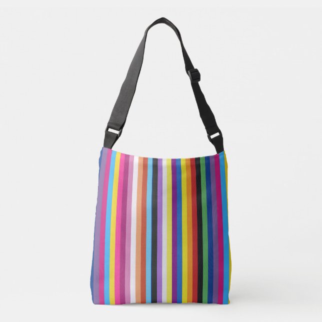 Pride Flag Colourful Stripes Pattern Crossbody Bag (Front)