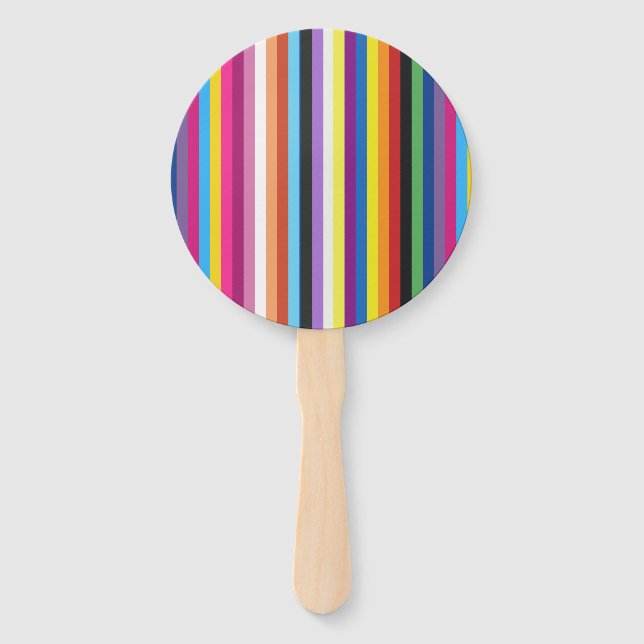 Pride Flag Colourful Stripes Pattern Hand Fan (Front)