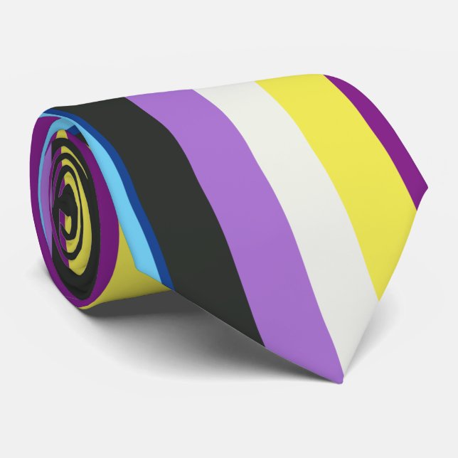 Pride Flag Colourful Stripes Pattern Neck Tie (Rolled)