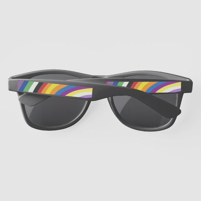 Pride Flag Colourful Stripes Pattern Sunglasses (Back)