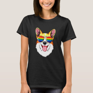 Pride Flag Lgbt Rainbow Sunglasses Corgi Corgi T-Shirt