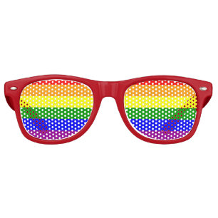 Pride Flag LGBTQAI+ Rainbow Colors Retro Sunglasses