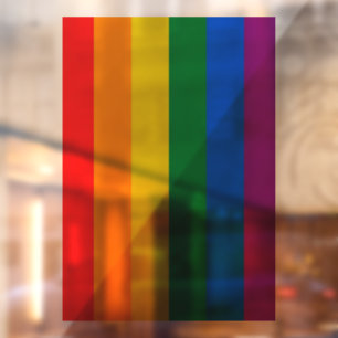 Pride flag rainbow colours stripes window cling