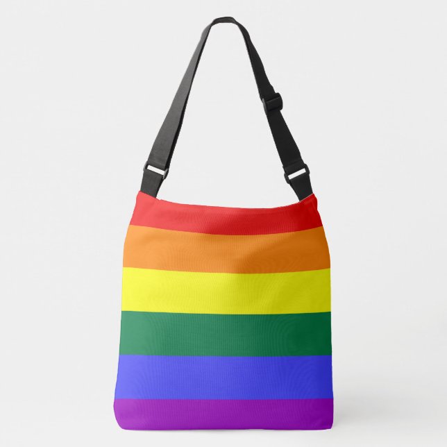 Pride flag rainbow cross body bag (Front)