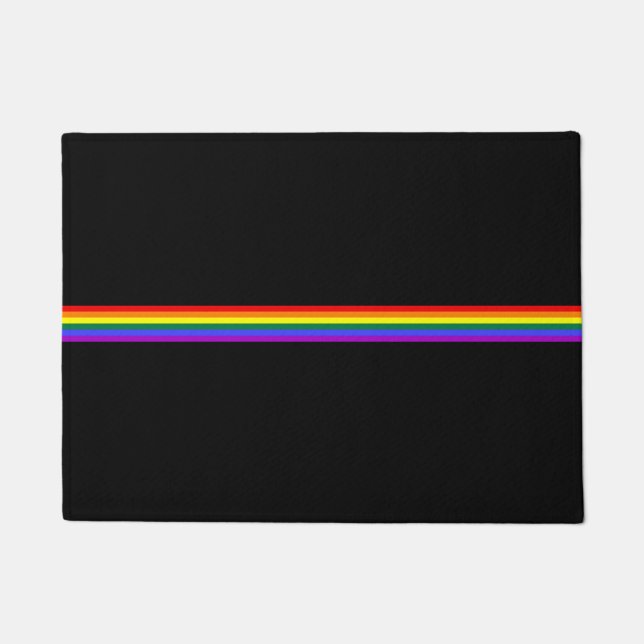 Pride flag rainbow custom welcome mat (Front)
