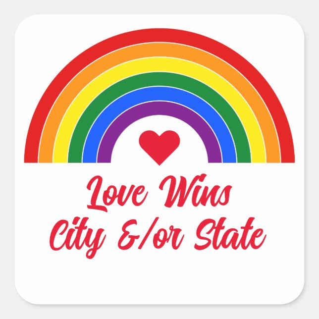 Pride Flag Rainbow Square Sticker (Front)