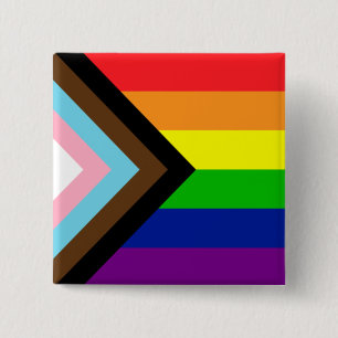 Pride Flag Reboot - trans and POC inclusive 2 Inch Square Button