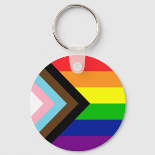 Pride Flag Reboot - trans and POC inclusive Keychain
