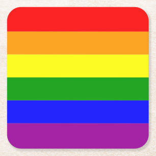 Pride Flag Square Paper Coaster