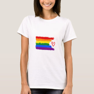 Pride flag with heart T-Shirt