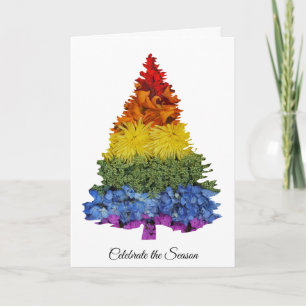 Pride Flowers Christmas tree Holiday Greeting Card