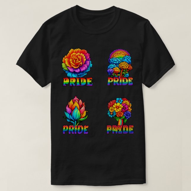 pride flowers stickers T-Shirt (Design Front)