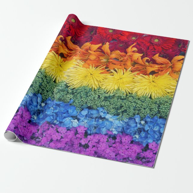 Pride Flowers Wrapping Paper (Unrolled)