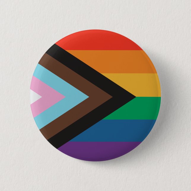 Pride gay lgbt  rainbow flag  2 inch round button (Front)