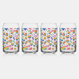 PRIDE GAY LGBT SET CAN GLASS