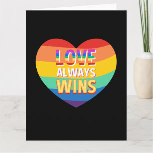 Pride gay- love always wins. Rainbow colour. Card