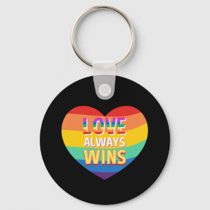 Pride gay-  love always wins. Rainbow colour.      Keychain
