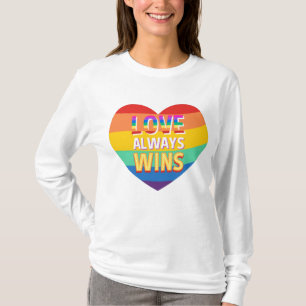 Pride gay- love always wins. Rainbow colour. T-Shirt