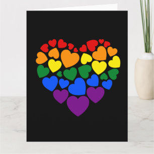 Pride- gay rainbow colour heart for love     card