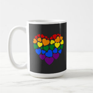 Pride- gay rainbow colour heart for love           coffee mug