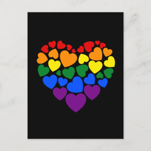 Pride- gay rainbow colour heart for love    postcard