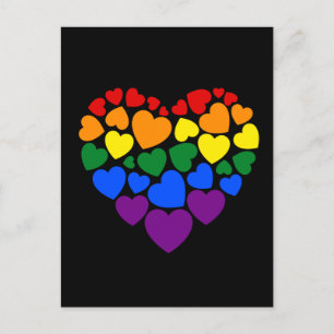 Pride- gay rainbow colour heart for love     postcard