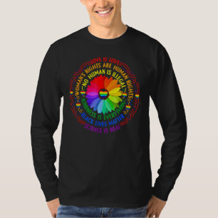 Pride Gay Rainbow Human LGBT Month Sunflower Plus T-Shirt