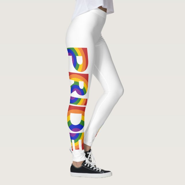 PRIDE Geometric Rainbow Letters Leggings (Right)