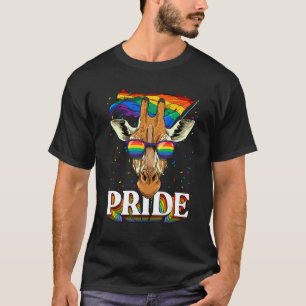 Pride Giraffe LGBTQ Rainbow Flag Pride Month Anima T-Shirt
