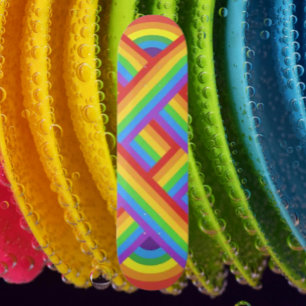 Pride Grid: Cross-Hatched Rainbow Flag Skateboard