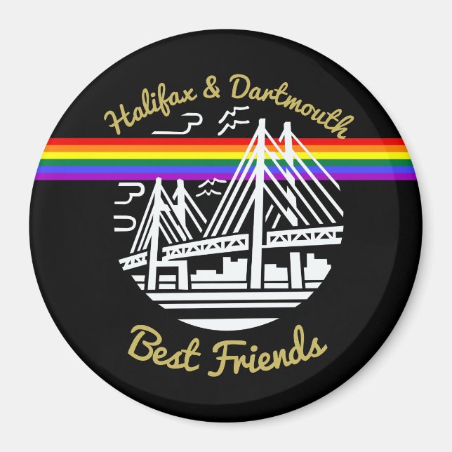 Pride Halifax Dartmouth best friends fridge Magnet (Front)
