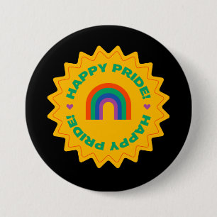 Pride. Happy pride. Gay love. rainbow colour    Bu 3 Inch Round Button