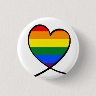 Pride Heart 1 Inch Round Button