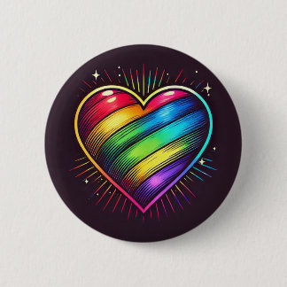 Pride Heart Badge 2 Inch Round Button