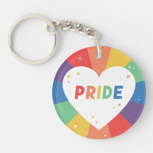 Pride Heart Sparkle Keychain