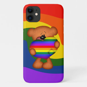 Pride Heart Teddy Bear iPhone 11 Case