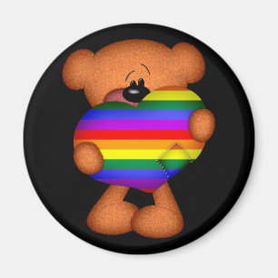 Pride Heart Teddy Bear Magnet