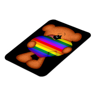 Pride Heart Teddy Bear Magnet