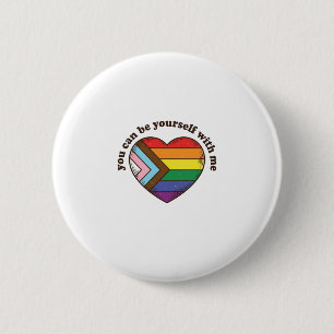 Pride Heart You Can Be Yourself With Me Shirt Desi 2 Inch Round Button