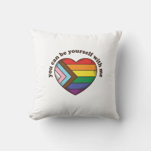 Pride Heart You Can Be Yourself With Me Shirt Desi Throw Pillow