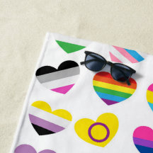 Pride Hearts Beach Towel