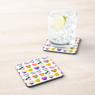 Pride Hearts Cork-Backed Coasters