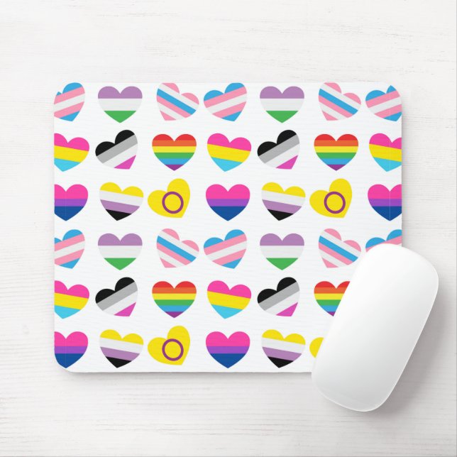 Pride Hearts Mouse Pad (With Mouse)