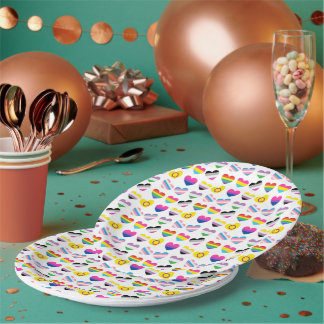 Pride Hearts Paper Plates