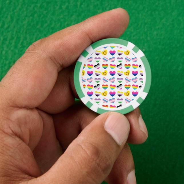 Pride Hearts Poker Chips (Hand)