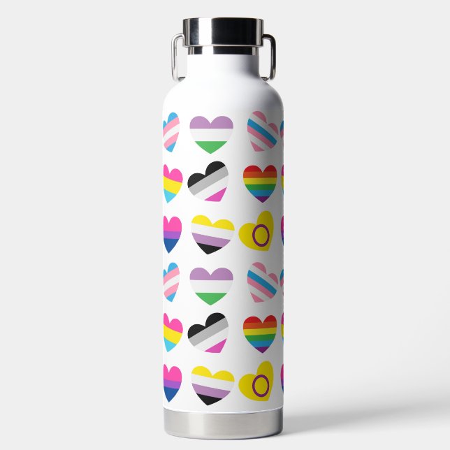 Pride Hearts Water Bottle (Front)