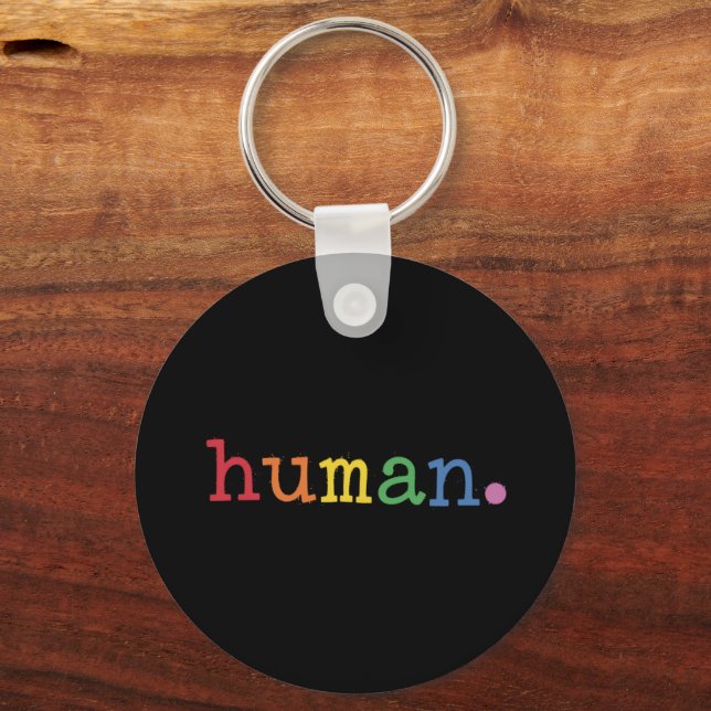 Pride Human LGBT Rainbow LGBTQ Equality Keychain (Front)