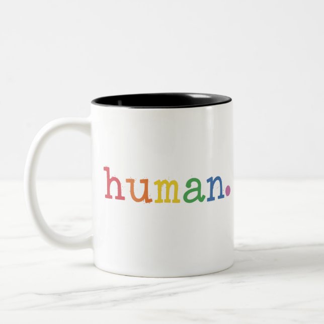 Pride Human LGBT Rainbow LGBTQ Equality Two-Tone Coffee Mug (Left)