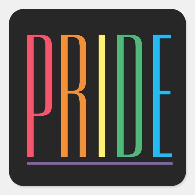 PRIDE II Small Square Stickers (Front)